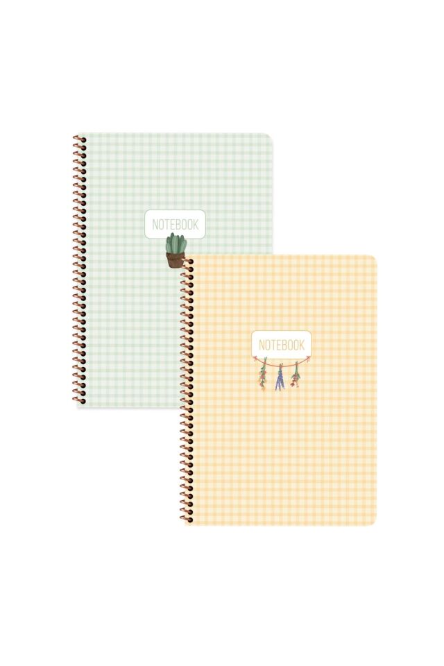 Keskin Color A4 Çizgili Stickerli Spiralli Pötikare Defter Seti 2 Adet | 80 Yaprak