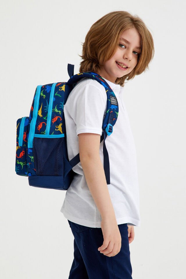 Kids Siyah Nefti Yarış Arabası Desenli Okul Sırt Çantası 23765 Laci̇vert