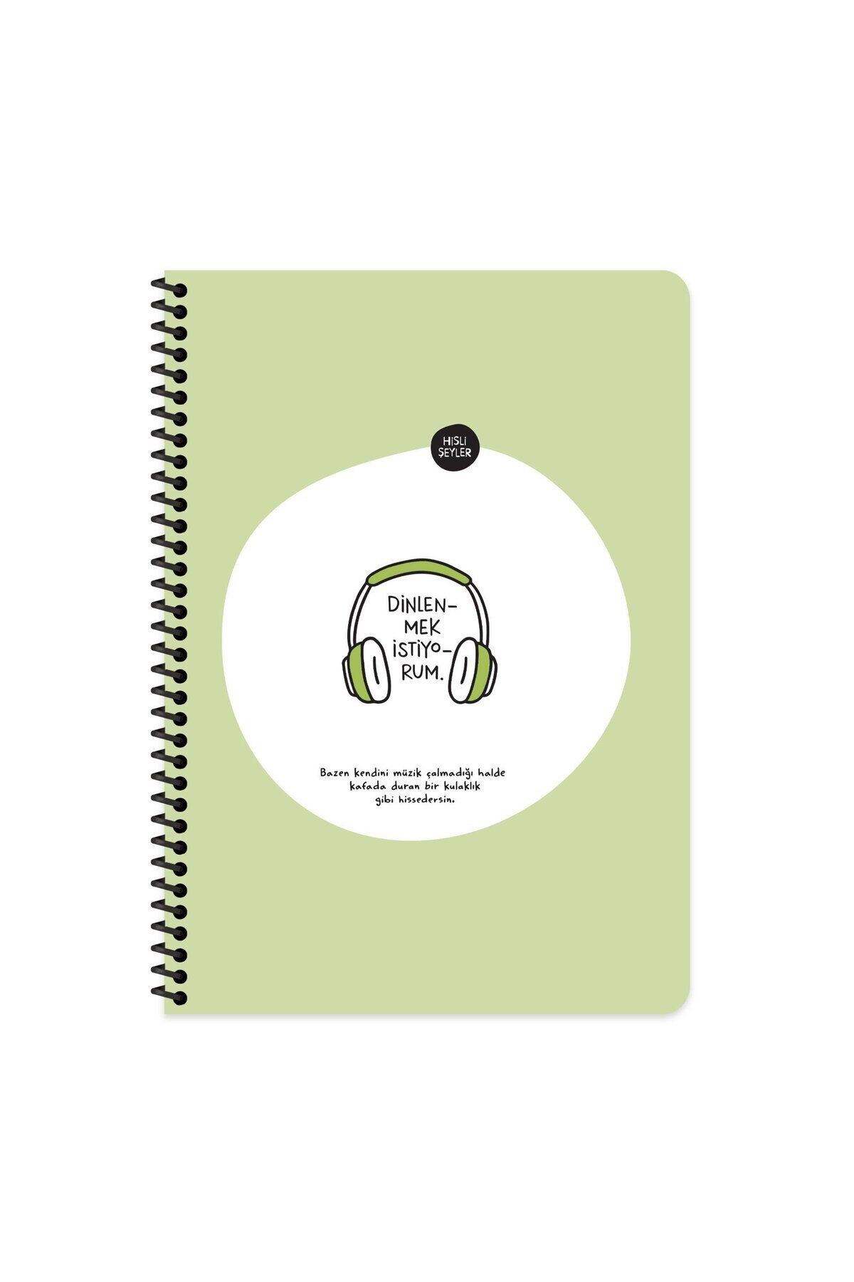 Hisli Şeyler A4 Çizgili Spiralli Stickerli Defter Dinlenmek İstiyorum