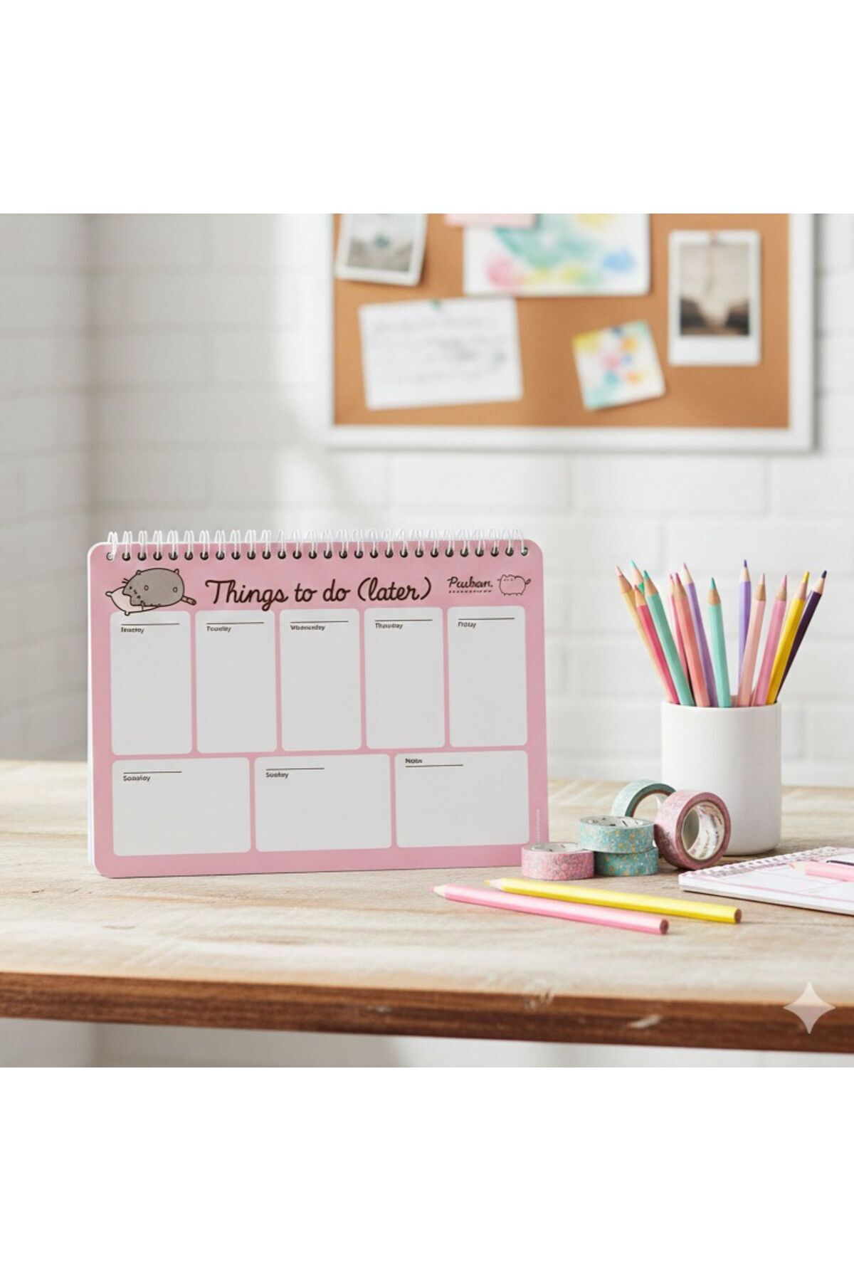 Pusheen Haftalık Spiralli Planner | 17 x 24 cm | 52 Yaprak