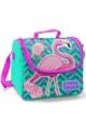 Coral High Kids Su Yeşili Pembe Simli Flamingo Desenli Üç Bölmeli Okul Sırt Çanta Seti 3''lü 14382