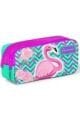Coral High Kids Su Yeşili Pembe Simli Flamingo Desenli Üç Bölmeli Okul Sırt Çanta Seti 3''lü 14382