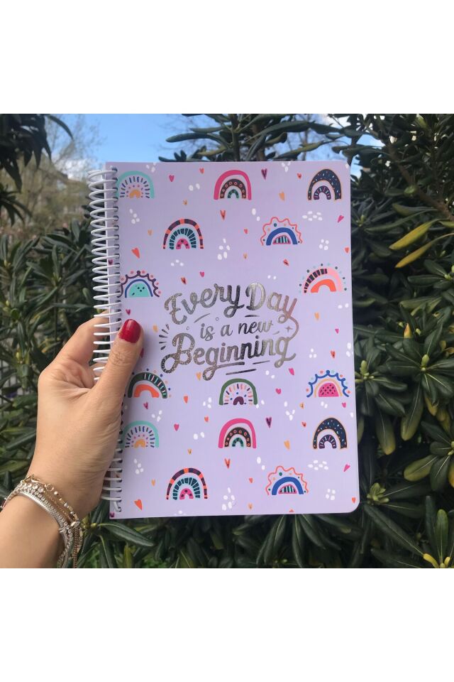 Atakids Lizy 120 Yaprak 17x24cm Baskılı Bristol Kapak Spiralli Çizgili Defter 2'li Set