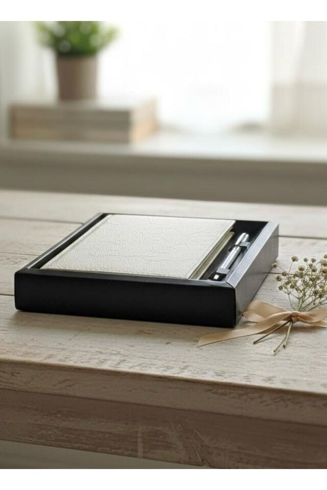 Lizy Deri Dokulu Şık Defter & Kalem Seti – 14x20cm