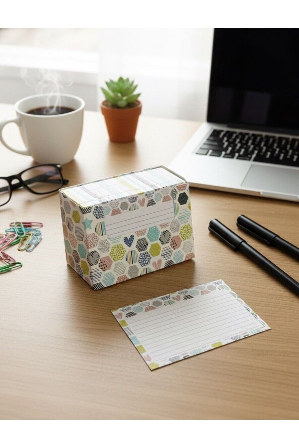 Atakids Lizy Geometrik Desen Masa Üstü Not Kağıdı - Bloknot