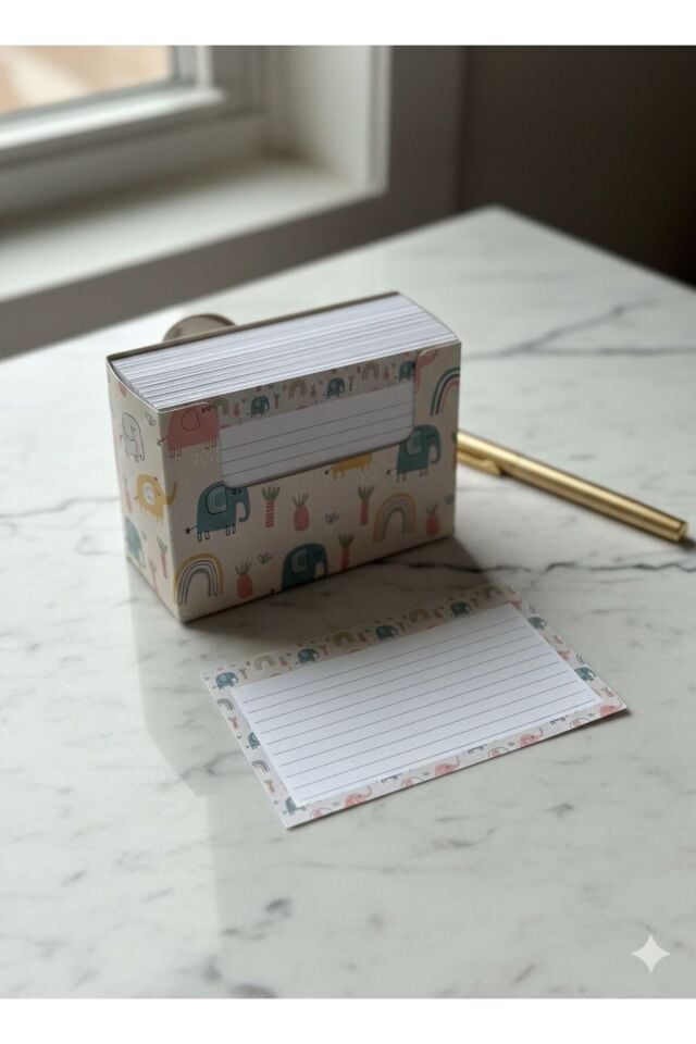 Atakids Lizy Fil Desen Masa Üstü Not Kağıdı - Bloknot