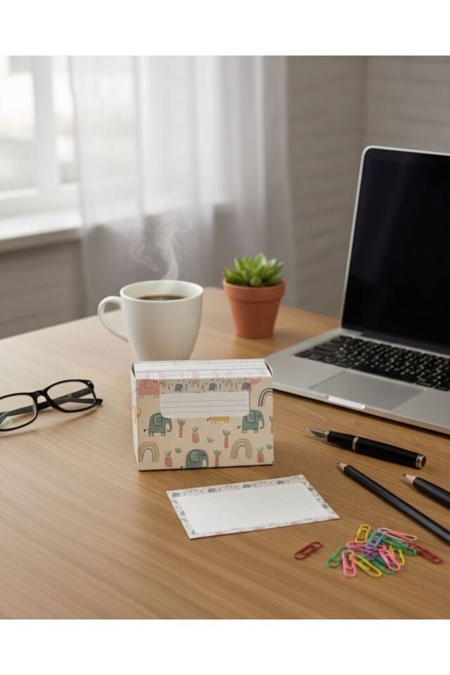 Atakids Lizy Fil Desen Masa Üstü Not Kağıdı - Bloknot