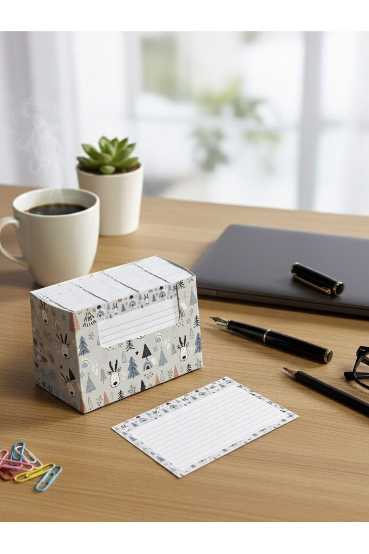 Atakids Lizy Geyik Desen Masa Üstü Not Kağıdı - Bloknot