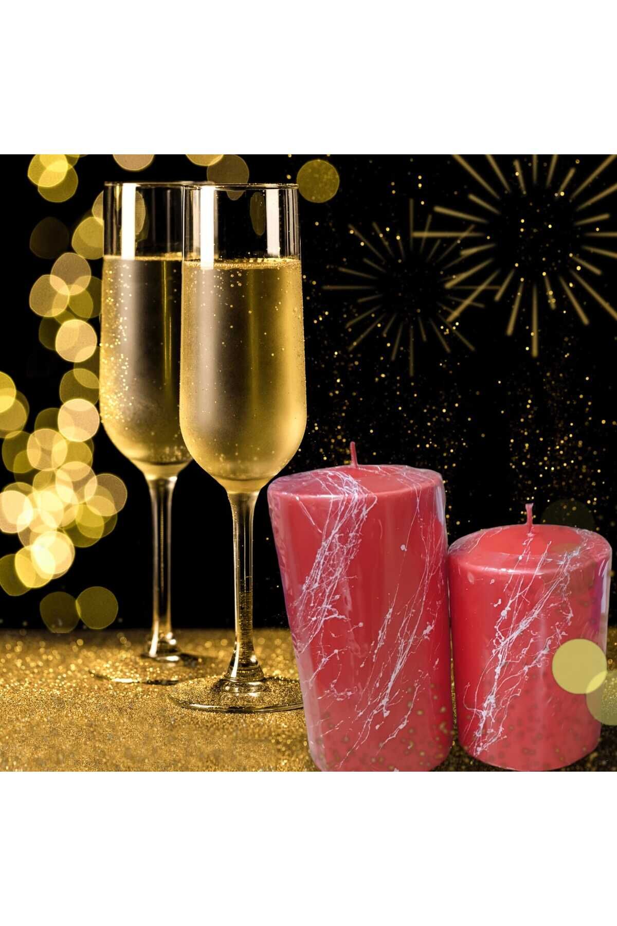 Mermer Desenli 2'li Mum