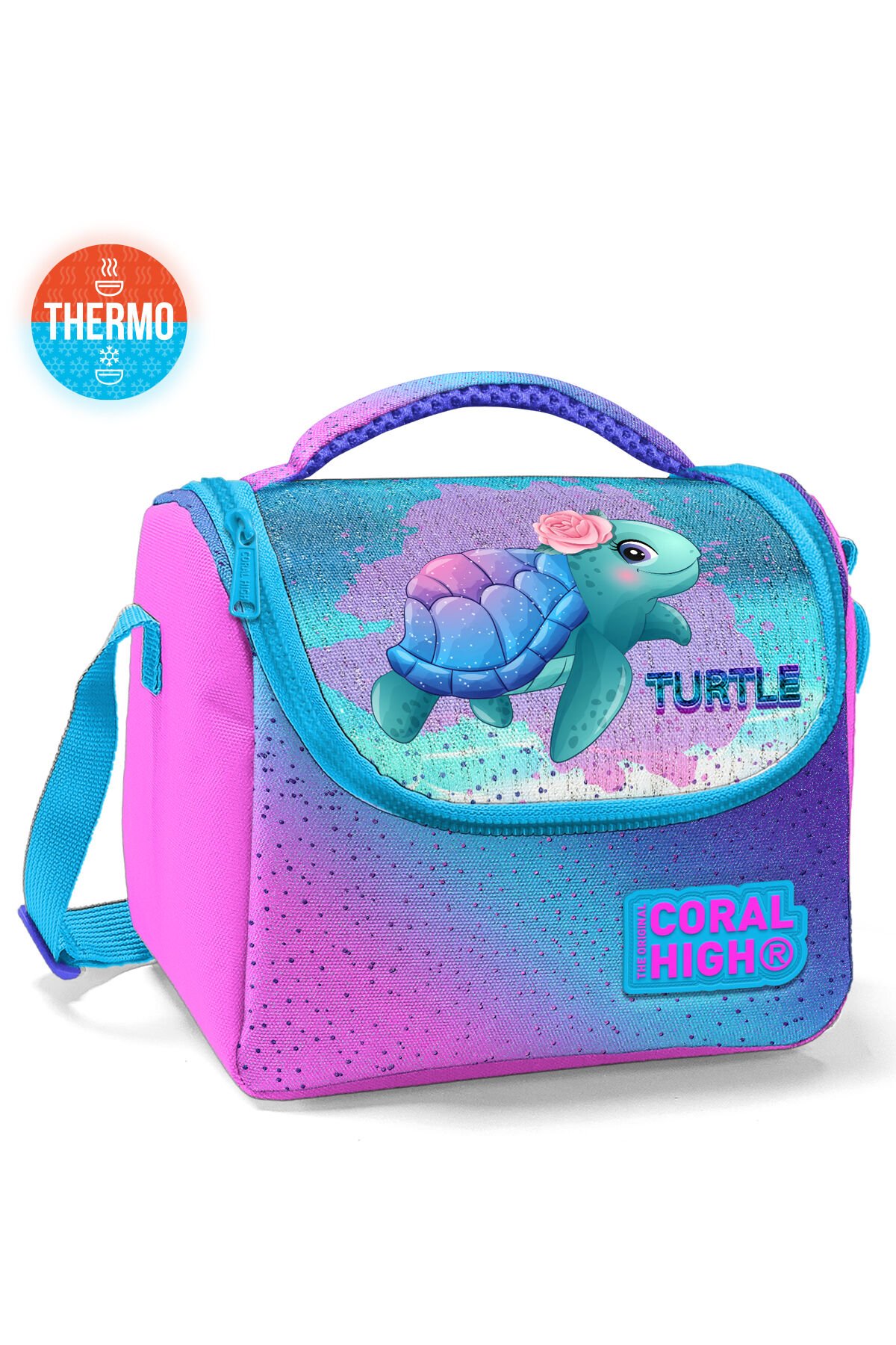 11874 KIDS PEMBE SU YEŞİLİ RENK GEÇİŞLİ THERMO BESLENME ÇANTASI Açık Pembe Mavi