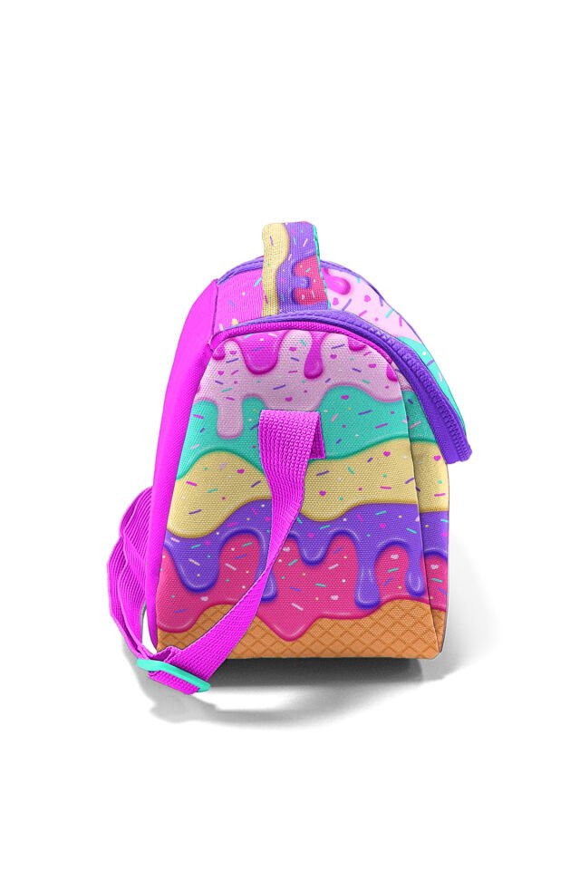 11874 KIDS PEMBE SU YEŞİLİ RENK GEÇİŞLİ THERMO BESLENME ÇANTASI Pembe Rengarenk