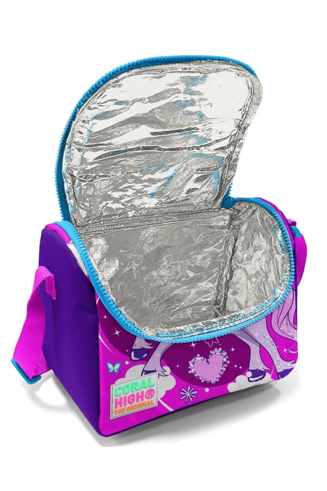 11874 KIDS PEMBE SU YEŞİLİ RENK GEÇİŞLİ THERMO BESLENME ÇANTASI Mor-Mavi-Pembe
