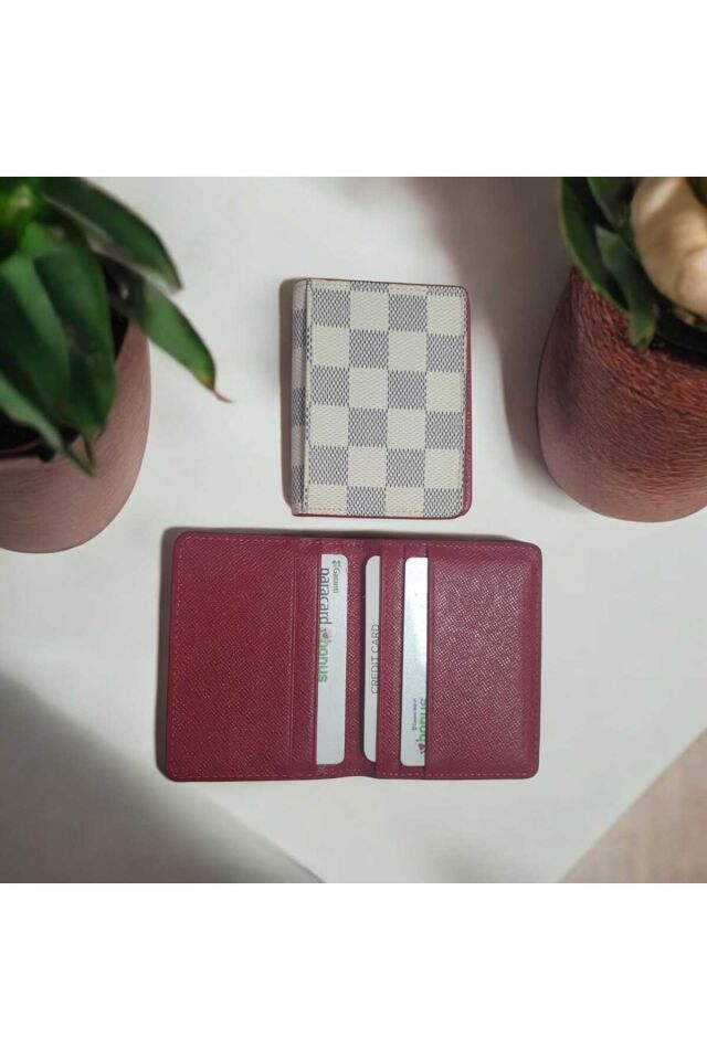 Musoo Hakiki Deri Unisex Dama Desenli Kartlık