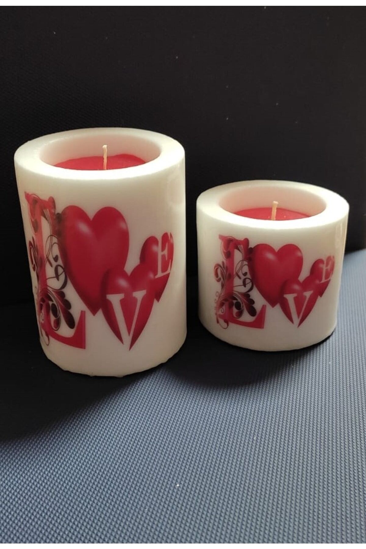 6 Cm Ve 9 Cm 2 Li Kalpli Silindir Mum
