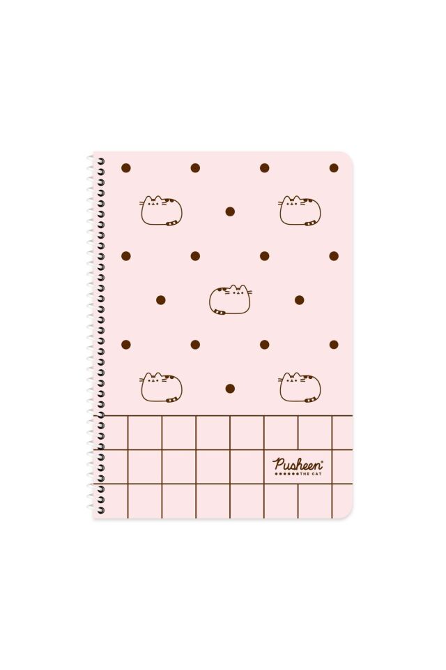 Keskin Color Pusheen A4 Çizgili Spiralli Defter – 80 Yaprak Pembe