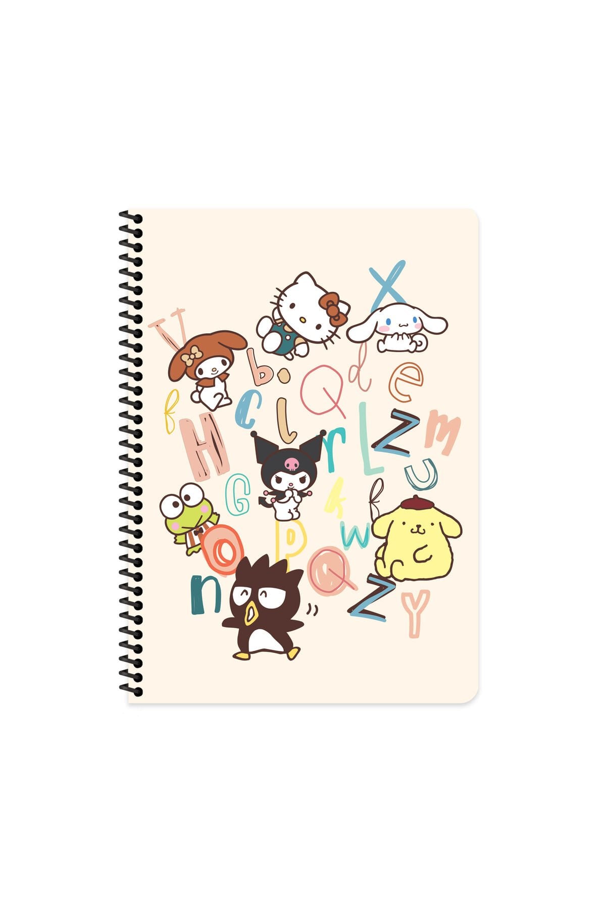 Keskin Color Hello Kitty and Friends Çizgili Defter | 16,5 x 22,5 cm | Spiralli – 80 Yaprak Ekru