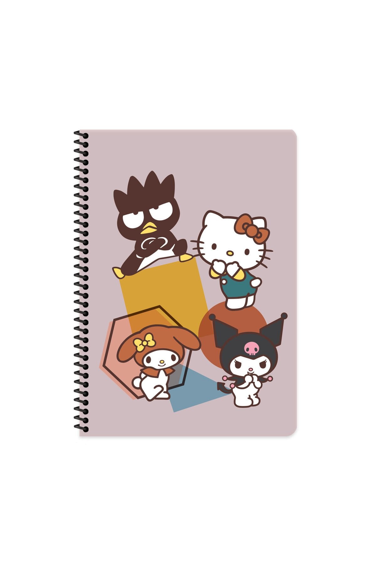 Keskin Color Hello Kitty and Friends Çizgili Defter | 16,5 x 22,5 cm | Spiralli – 80 Yaprak Bej