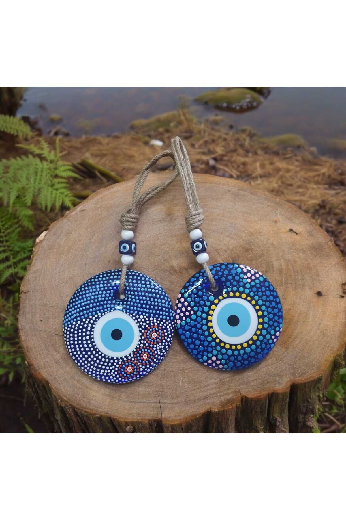 El Üretimi Ev Oda Dekorasyon Süsü Hediyelik Elişi Nazar Boncuğu 2 Adet